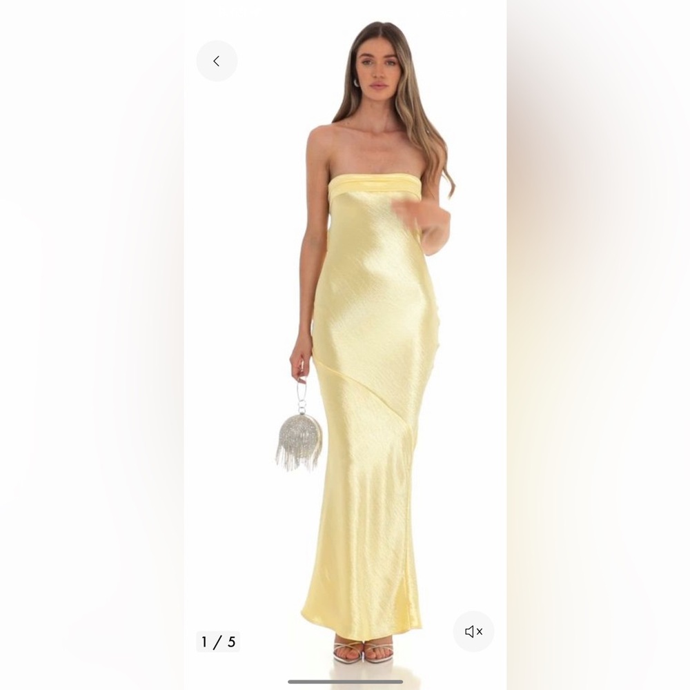 YELLOW SATIN DRESS-NEVER WORN
